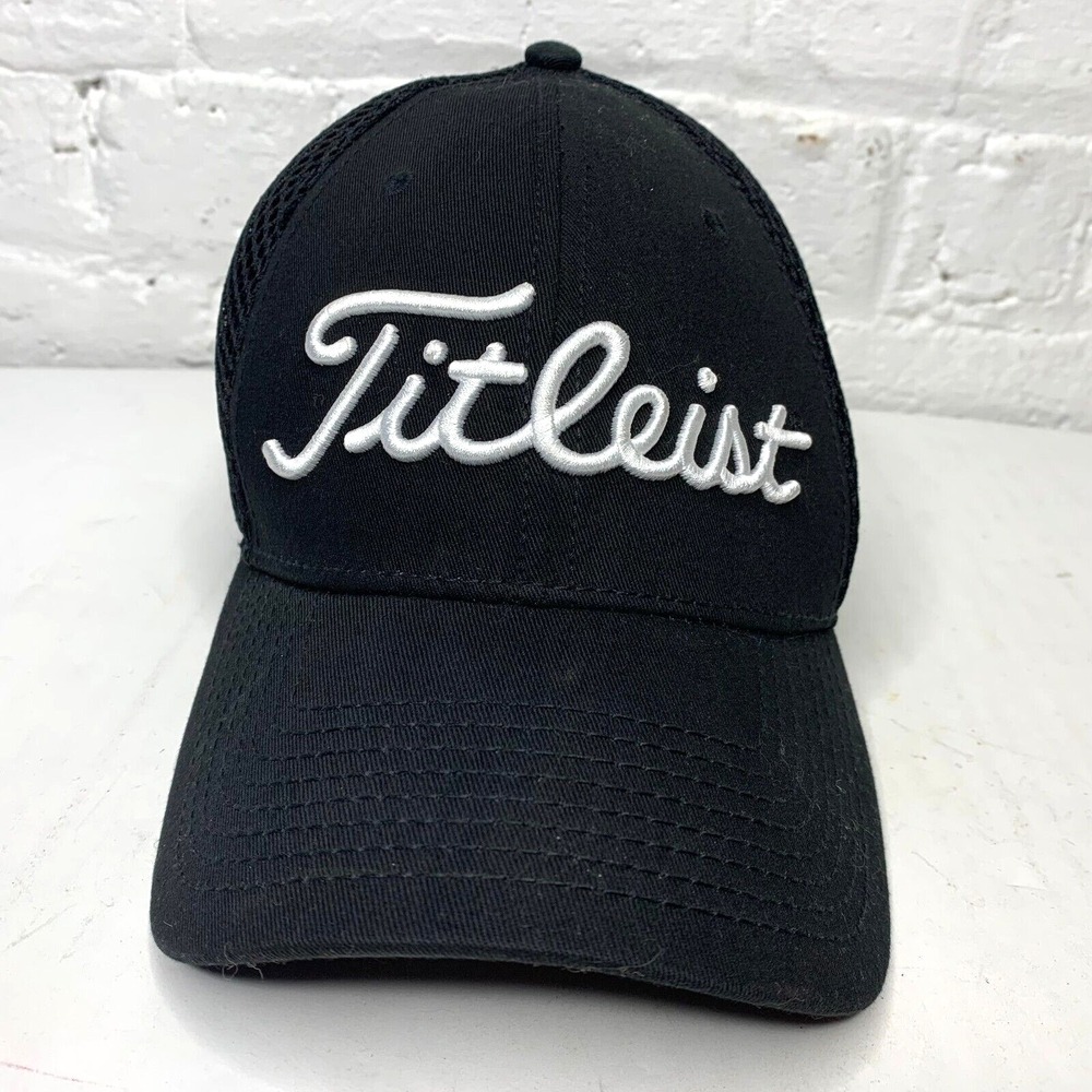 Titleist Golf Pro V1 Footjoy‎ Baseball Fitted Hat L/XL Cap Black 100% Cotton